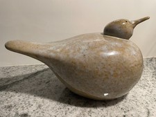 Large Glazed Ceramic Garden Planter, Ribbed Mustard-Yellow Egg-Form — listing 6