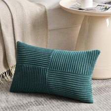 Teal Lumbar Throw Pillow with Three Coconut Buttons — listing 4