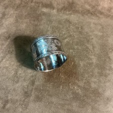 Vintage Silver Plated Napkin Rings with Etched Rim Detail, Set of approximately 11 — listing 3
