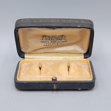 Antique Black Leather Jewelry Box with Lift-Out Velvet Tray, Lock and Tasseled Key — listing 3