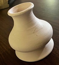 Large Matte Ceramic Bottle Vase, Cream with Rust Brushed Finish — listing 3
