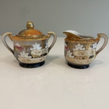 Antique Japanese Satsuma-Style Hand-Painted Mt. Fuji Lidded Sugar Bowl — listing 2