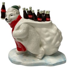 Coca-Cola Polar Bear with Coke Bottle Ceramic Christmas Figurine — listing 3