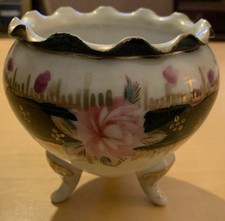 Antique Nippon Hand Painted Porcelain Two-Handled Cake Plate with Gilt Moriage Scrollwork and Floral Enamel Decoration — listing 6