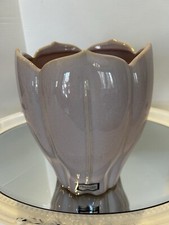 Croscill Home Ceramic Bathroom Wastebasket / Trash Can with Gold Floral Motif and Quilted Base — listing 4