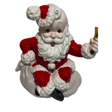 Ceramic Christmas Santa Sack Vase with Twine Bow and Star Accents — listing 3