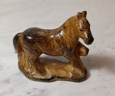 Vintage Light Yellow Ceramic Pony Foal Figurine with Big Blue Eyes, 7" Tall — listing 5