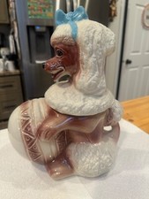 Vintage "Fifi" Poodle Cookie Jar with Blue Bow