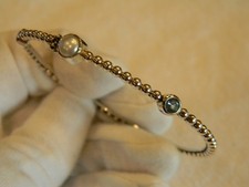 Michael Dawkins Sterling Silver & Braided Leather Toggle Bracelet, Black, 7.5" — listing 5