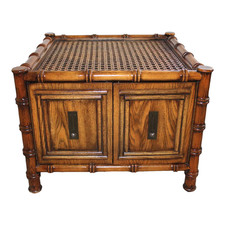 Antique Faux Bamboo Turned Wood Side Chair with Caned Seat — listing 2