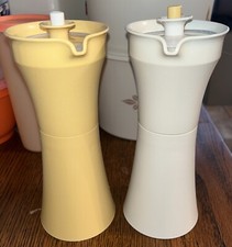 Vintage Tupperware Sheer Salad Dressing Cruet / Shaker with Red Flip-Top Lid — listing 2