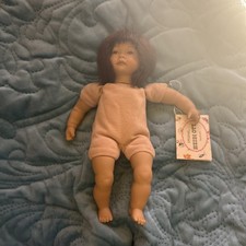 Heidi Ott Artist Doll with Brunette Hair and Floral Pinafore Dress Yes - other marking