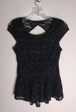 IZ Byer Girls' Ribbed Peplum Top with Chevron Necklace, Size M (7-10) — listing 5