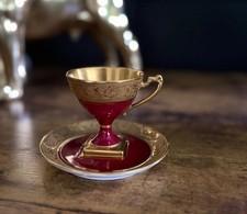 Antique Gold-Encrusted Porcelain Creamer and Saucer, Silesia & Limoges France — listing 3