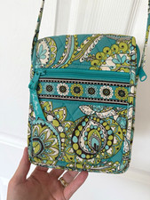 Vera Bradley Quilted Cotton Crossbody Shoulder Bag in Charcoal Medallion Pattern — listing 5