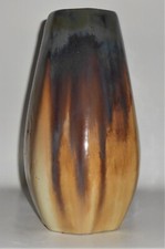 Fulper Pottery Squat Twin-Handled Vases with Flambé Glaze, Pair — listing 6
