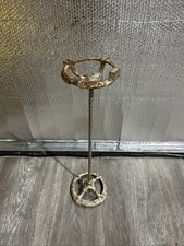 Vintage Cast Iron Pedestal Standing Ashtray with Scrollwork Base — listing 2