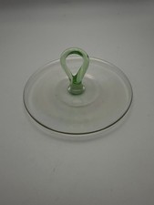 Green Depression Glass Pitcher with Art Deco Fan/Swirl Pattern and Footed Base — listing 2
