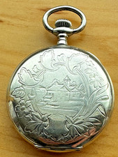 Antique Waltham Hunter Case Pocket Watch, Gold-Filled, Enamel Dial — listing 6