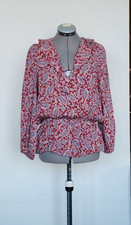 Chaps Pastel Paisley Peasant Blouse, Size S — listing 5