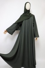 Modest Maxi Abaya Dress with Navy Contrast Yoke and Floral Appliqué — listing 3