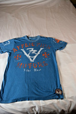 Affliction Live Fast Motorcycle Graphic T-Shirt, Red Acid Wash, Front & Back Print
