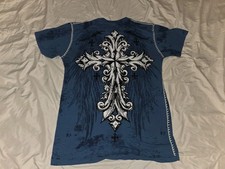Redemption Off-White Winged Cross Graphic T-Shirt, Size Large — listing 2