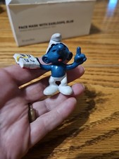 Choir Smurf Singing with Songbook (Vintage PVC Figurine)