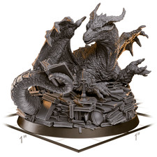 Miniature Resin Dragon Figurine, 2.25" Metallic Copper/Bronze Finish with Red Gem Accent — listing 2
