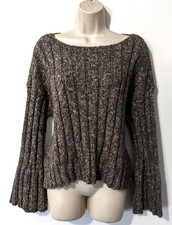 Ribbed Knit Short-Sleeve Keyhole Midi Sweater Dress in Taupe/Olive — listing 3