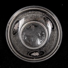 Vintage EAPG Pressed Glass 4-inch Nappy Sauce Dish with Hobstar & Fan Pattern — listing 3