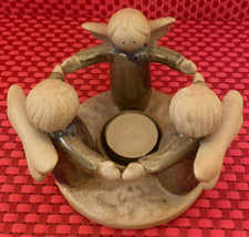 Three Angels Friendship Candle Holder with Glass Votive Cup — listing 6