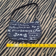 Chateau Y2K Denim & Suede Shoulder Bag with Grommet Lacing — listing 2