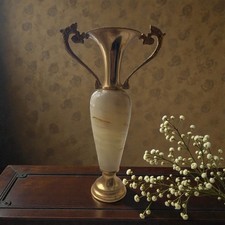 Banded Onyx Marble Amphora-Form Vase — listing 2