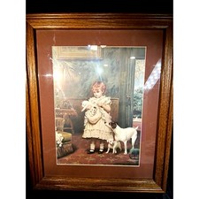 "A Special Pleader" Framed Print - Girl and Collie Dog — listing 4