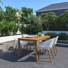 1960s Mid-Century Teak Veneer Dining Table with 6 Chairs — listing 5