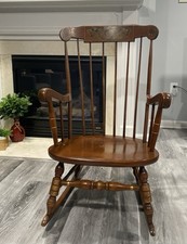 Hitchcock-Style Stenciled Windsor Rocking Chair in Cream — listing 2