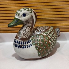 Vintage Mexican Tonala Redware Pottery Bud Vase with Hand-Painted Floral Design — listing 3