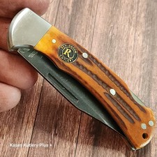 Large Folding Lockback Pocket Knife with Pakkawood Handle and Clip Point Blade — listing 6