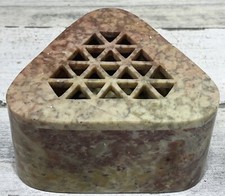 Hand-Carved Black Soapstone Trinket Box with Etched Floral Vine Motif — listing 4