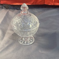 Pressed Glass Footed Compote with Scalloped Tulip Rim and Square Base — listing 2