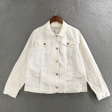 Croft & Barrow Women's White Textured Cotton Jacket, Size Small, listing 2