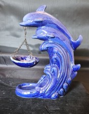 Small Stoneware Dolphin Incense Burner Holder Dishes, 3 inch, Set of 2 — listing 4