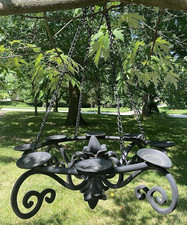 Two-Tier 12-Light Wrought Iron Chandelier, Oil-Rubbed Bronze Finish — listing 6