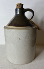 Antique Stoneware Whiskey Jug with Two-Tone Albany Slip Glaze — listing 3