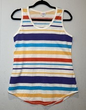 LuLaRoe Mustard Yellow Striped Scoop-Neck Tank Top, Size M — listing 6