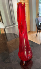 Amberina Art Glass Twin-Handled Vase with Ruffled Base, 4.5 inches — listing 5