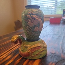 Japanese Satsuma Moriage Dragon Ware Vase