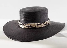 ASN Los Angeles Brown Suede Boater Hat with Braided Band, One Size, NWT — listing 2