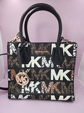 Michael Kors Mercer Large Convertible Tote in Black with Pink Floral Print